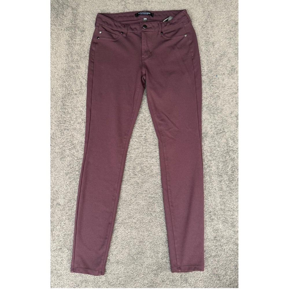 Liverpool Los Angeles Skinny Pants Burgundy Mid Rise Stretch Size 2/26